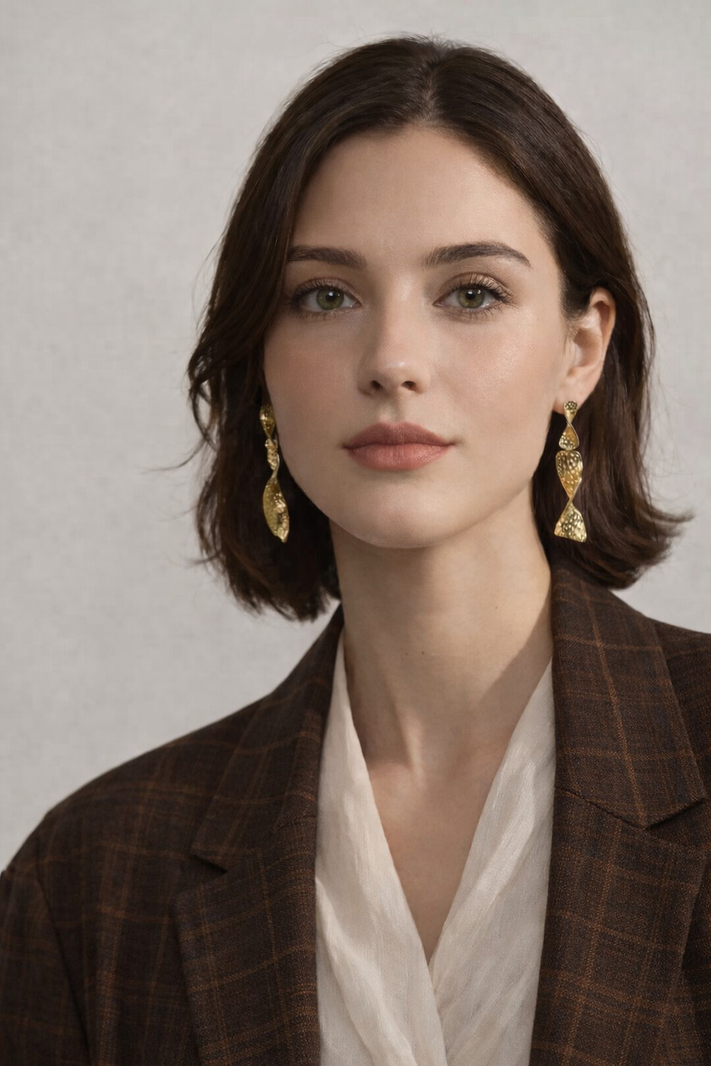 Hammered Gold Drop Earrings – Stainless Steel