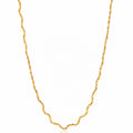 18K Gold Wavy Link Necklace – Stainless Steel, Adjustable