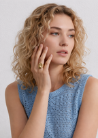 Summer Ocean Shell Starfish Ring Gold Plated Stainless Steel Adjustable Open Ring Beach Jewelry
