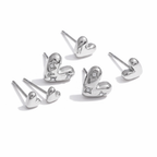 Gold Heart Stud Earrings for Women – Stainless Steel, Cubic Zirconia, Minimal Jewelry