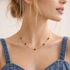 Ankara Red Heart Pendant Necklace – Stainless Steel Enamel