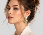 Two-Tone Sphere Drop Earrings, Gold and Silver, Minimalist Jewelry