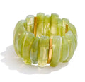 Chunky Green Resin Bracelet, Irregular Acrylic Beads, Stainless Steel Accents