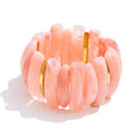 Rose Gold Chunky Resin Bracelet, Irregular Acrylic Beads, Stainless Steel Accents