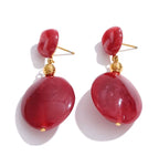 Fashionable Jewelry Resin Dangle Earrings Women Stainless Steel Hypoallergenic Statement Earrings