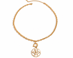 Enamel Flower Pendant Necklace, Gold Plated Stainless Steel, Boho Floral Charm