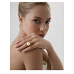 Elegant Simulated Pearls 18K Gold Plated Ring for Women New Stainless Steel Ring